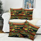 Personalized African 60th Birthday Pillow Cover Traditional Tribal Pattern Elephant Mask Art