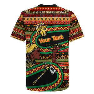 Personalized African 60th Birthday Rugby Jersey Traditional Tribal Pattern Elephant Mask Art
