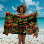 Personalized African 60th Birthday Sarong Traditional Tribal Pattern Elephant Mask Art