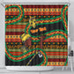 Personalized African 60th Birthday Shower Curtain Traditional Tribal Pattern Elephant Mask Art