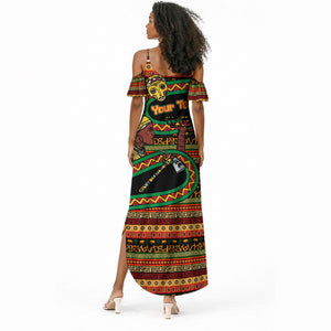 Personalized African 60th Birthday Summer Maxi Dress Traditional Tribal Pattern Elephant Mask Art