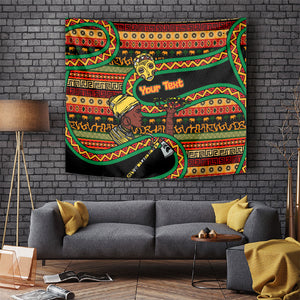 Personalized African 60th Birthday Tapestry Traditional Tribal Pattern Elephant Mask Art