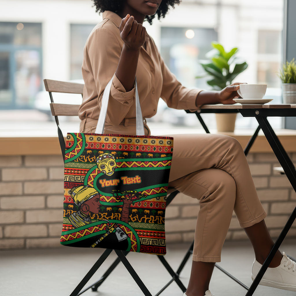 Personalized African 60th Birthday Tote Bag Traditional Tribal Pattern Elephant Mask Art
