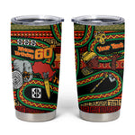 Personalized African 60th Birthday Tumbler Cup Traditional Tribal Pattern Elephant Mask Art