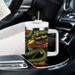 Personalized African 60th Birthday Tumbler With Handle Traditional Tribal Pattern Elephant Mask Art
