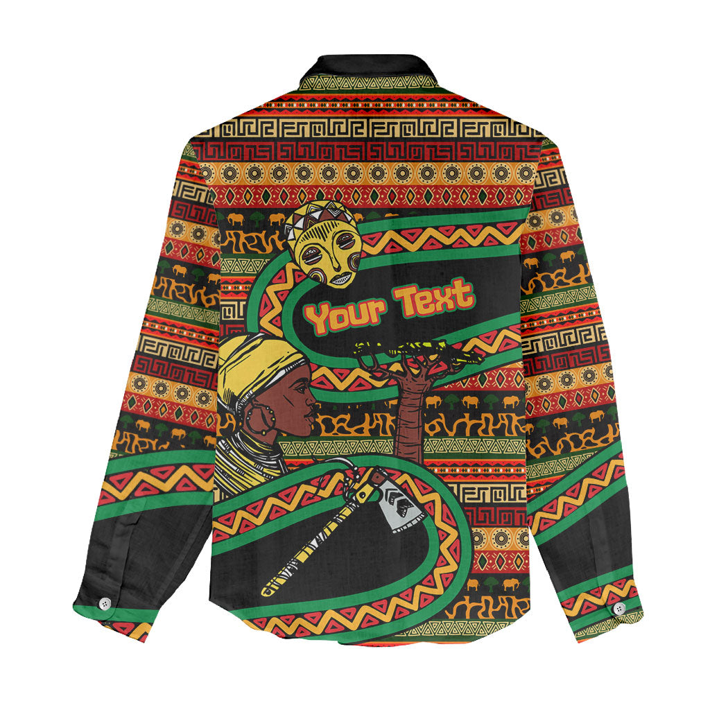 Personalized African 60th Birthday Women Casual Shirt Traditional Tribal Pattern Elephant Mask Art