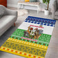 Central African Republic Christmas Area Rug Santa and Safari Animals Baobab Trees Snowflakes - African Pride