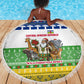Central African Republic Christmas Beach Blanket Santa and Safari Animals Baobab Trees Snowflakes - African Pride