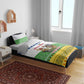 Central African Republic Christmas Bedding Set Santa and Safari Animals Baobab Trees Snowflakes - African Pride
