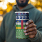Central African Republic Christmas 4 in 1 Can Cooler Tumbler Santa and Safari Animals Baobab Trees Snowflakes - African Pride