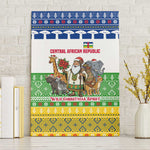 Central African Republic Christmas Canvas Wall Art Santa and Safari Animals Baobab Trees Snowflakes - African Pride