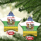 Central African Republic Christmas Ceramic Ornament Santa and Safari Animals Baobab Trees Snowflakes - African Pride