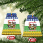 Central African Republic Christmas Ceramic Ornament Santa and Safari Animals Baobab Trees Snowflakes - African Pride