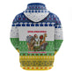 Central African Republic Christmas Hoodie Santa and Safari Animals Baobab Trees Snowflakes - African Pride