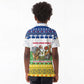 Central African Republic Christmas Kid Polo Shirt Santa and Safari Animals Baobab Trees Snowflakes - African Pride