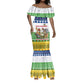 Central African Republic Christmas Mermaid Dress Santa and Safari Animals Baobab Trees Snowflakes - African Pride