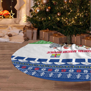 Central African Republic Christmas Tree Skirt Santa and Safari Animals Baobab Trees Snowflakes - African Pride