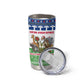 Central African Republic Christmas Tumbler Cup Santa and Safari Animals Baobab Trees Snowflakes - African Pride