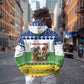 Central African Republic Christmas Zip Hoodie Santa and Safari Animals Baobab Trees Snowflakes - African Pride