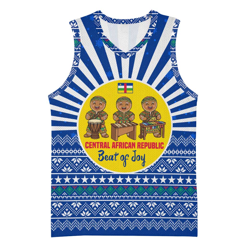 Central African Republic Christmas Basketball Jersey Drumming Beat of Joy Tribal Pattern and Snowflakes - African Pride