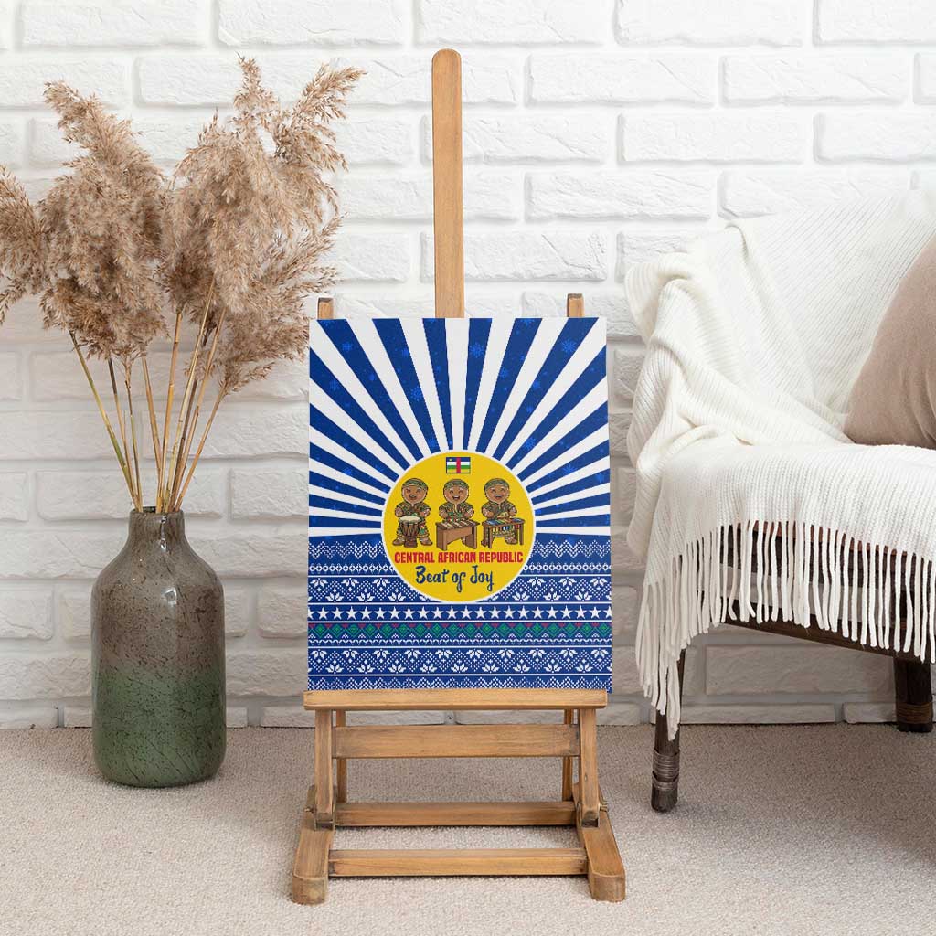 Central African Republic Christmas Canvas Wall Art Drumming Beat of Joy Tribal Pattern and Snowflakes - African Pride