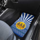 Central African Republic Christmas Car Mats Drumming Beat of Joy Tribal Pattern and Snowflakes - African Pride