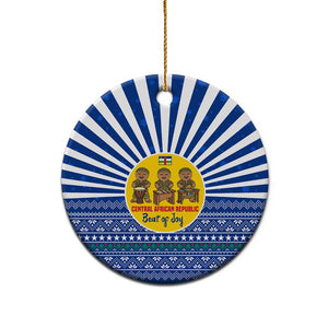 Central African Republic Christmas Ceramic Ornament Drumming Beat of Joy Tribal Pattern and Snowflakes - African Pride
