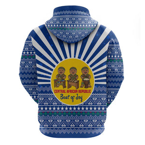 Central African Republic Christmas Hoodie Drumming Beat of Joy Tribal Pattern and Snowflakes - African Pride