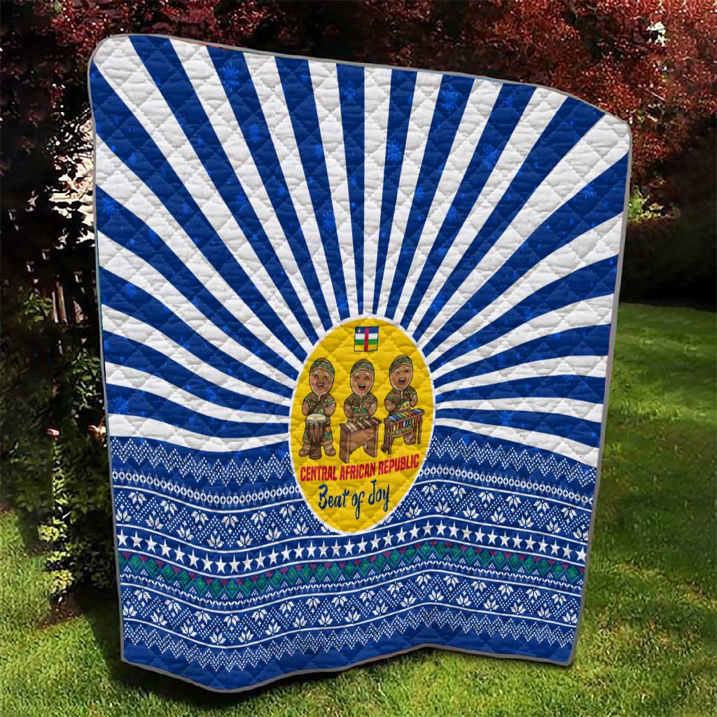 Central African Republic Christmas Quilt Drumming Beat of Joy Tribal Pattern and Snowflakes - African Pride
