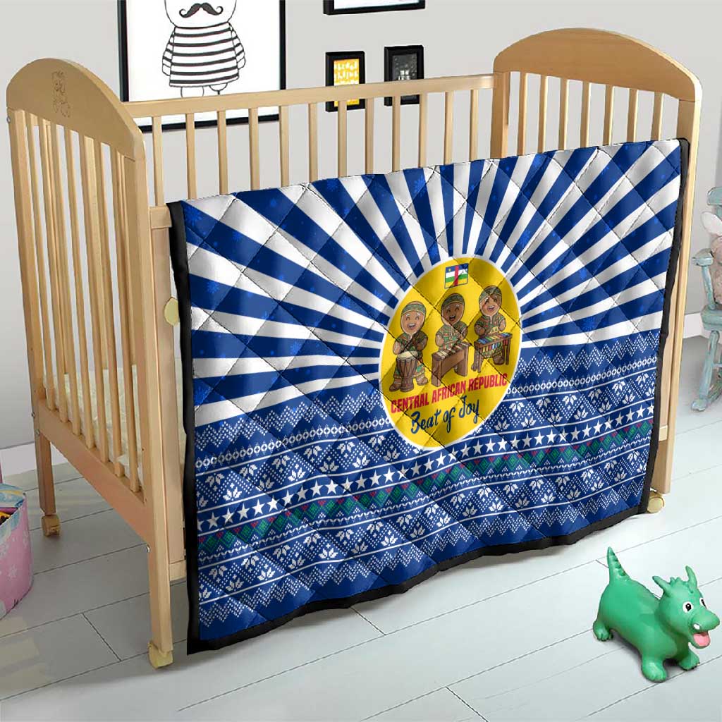 Central African Republic Christmas Quilt Drumming Beat of Joy Tribal Pattern and Snowflakes - African Pride