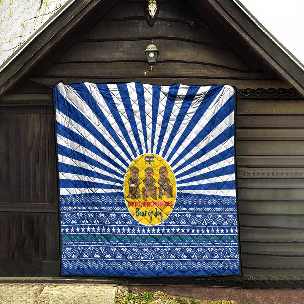 Central African Republic Christmas Quilt Drumming Beat of Joy Tribal Pattern and Snowflakes - African Pride