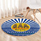 Central African Republic Christmas Round Carpet Drumming Beat of Joy Tribal Pattern and Snowflakes - African Pride