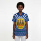Central African Republic Christmas Scrub Top Drumming Beat of Joy Tribal Pattern and Snowflakes - African Pride