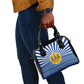 Central African Republic Christmas Shoulder Handbag Drumming Beat of Joy Tribal Pattern and Snowflakes - African Pride