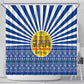 Central African Republic Christmas Shower Curtain Drumming Beat of Joy Tribal Pattern and Snowflakes - African Pride