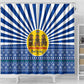 Central African Republic Christmas Shower Curtain Drumming Beat of Joy Tribal Pattern and Snowflakes - African Pride