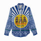 Central African Republic Christmas Women Casual Shirt Drumming Beat of Joy Tribal Pattern and Snowflakes - African Pride