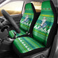 Comoros Christmas Car Seat Cover Santa Riding Dolphin Ocean Waves Crescent Moon - African Pride