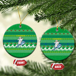 Comoros Christmas Ceramic Ornament Santa Riding Dolphin Ocean Waves Crescent Moon - African Pride