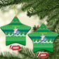 Comoros Christmas Ceramic Ornament Santa Riding Dolphin Ocean Waves Crescent Moon - African Pride