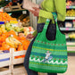 Comoros Christmas Grocery Bag Santa Riding Dolphin Ocean Waves Crescent Moon - African Pride