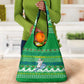 Comoros Christmas Grocery Bag Santa Riding Dolphin Ocean Waves Crescent Moon - African Pride