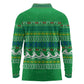 Comoros Christmas Long Sleeve Polo Shirt Santa Riding Dolphin Ocean Waves Crescent Moon - African Pride