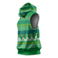 Comoros Christmas Sleeveless Hoodie Santa Riding Dolphin Ocean Waves Crescent Moon - African Pride