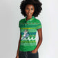 Comoros Christmas Women Polo Shirt Santa Riding Dolphin Ocean Waves Crescent Moon - African Pride