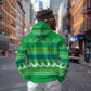 Comoros Christmas Zip Hoodie Santa Riding Dolphin Ocean Waves Crescent Moon - African Pride