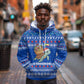 Comoros Christmas Hoodie Santa Turtle Gifts Snowflakes and Ocean Blue - African Pride