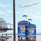 Comoros Christmas Luggage Cover Santa Turtle Gifts Snowflakes and Ocean Blue - African Pride