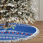Comoros Christmas Tree Skirt Santa Turtle Gifts Snowflakes and Ocean Blue - African Pride
