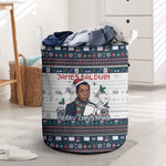 James Baldwin Christmas Santa Laundry Basket Ugly Pixel Pattern Black History Holiday
